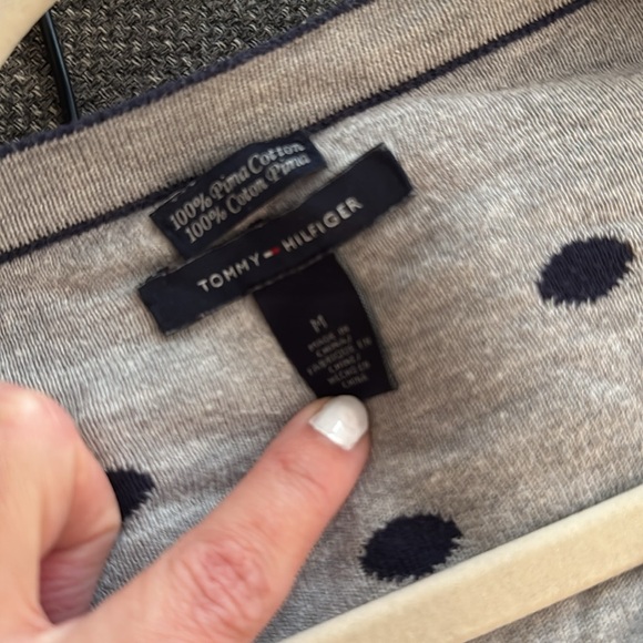 Navy Tommy Hilfiger Polka Dotted Cardi - Picture 3 of 4